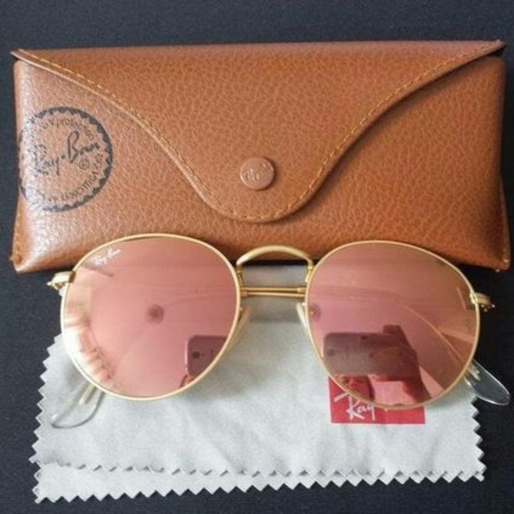 Ray Ban Round Rode Gold Color
